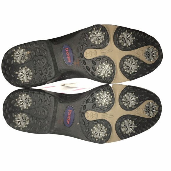 FootJoy Comfort Pink White Golf Shoes Womens 10M Lace Ups Athletic Spikes - Picture 7 of 8